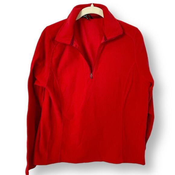 Lands' End Tops - Lands' End half zip popover fleece L red ladies Polartec